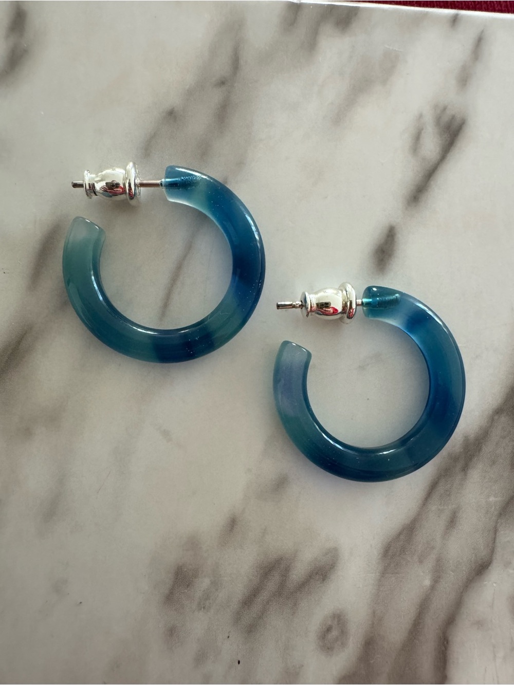 Blue acetate Hoop Earrings - Women Jewelry